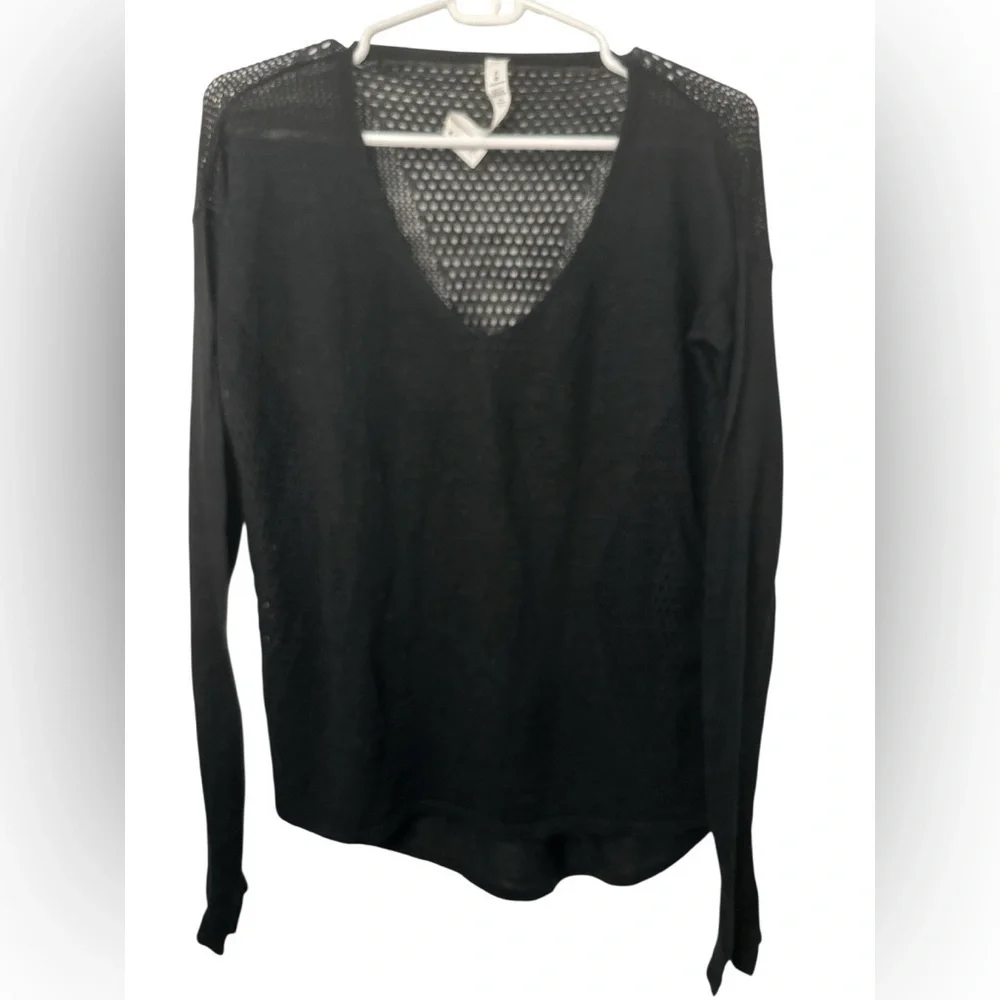 Lululemon Still Movement Sweater Black Vneck